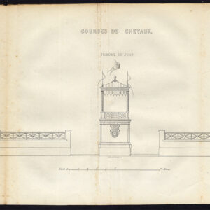 Antieke prent-PAARDENRACE-JURY TRIBUNE-Journal des Haras-1848