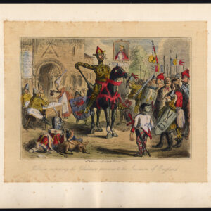 Antieke prent-WILLIAM THE CONQUEROR-INVASIE-ENGELAND-SATIRE-Beckett-Leech-1848