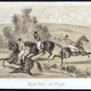 Antieke prent-PAARDRENS-STEEPLECHASE-DIEPPE-Journal des Haras-1852