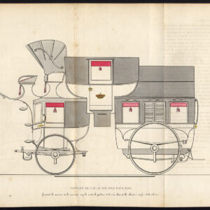 Antieke Prent-SPOORWAGON-KONING-NEDERLAND-TREIN-Journal des Haras-1853