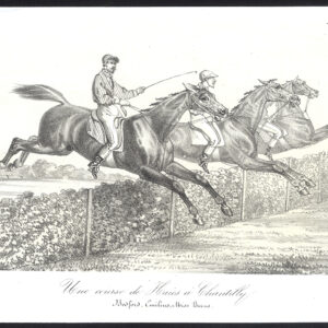 Antieke prent-PAARD-JUMPING-HURDLE RACE-CHANTILLY-Journal des Haras-1853