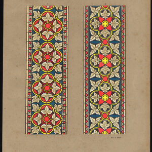 Antieke prent-GEBESMET RAAM-ORNAMENT-KONISFELDEN-KERK-Kolb-Federer-1884