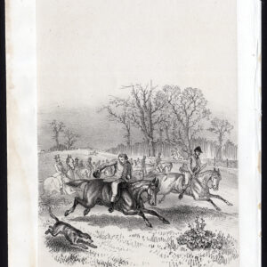 Antieke prent-PAARD-JACHT SCÈNE-HOND-Journal des Haras-1859