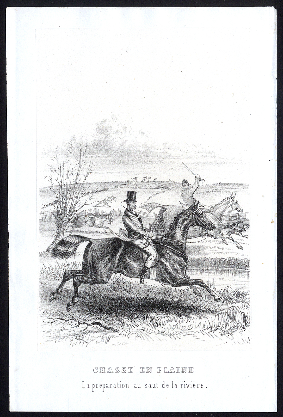 Antieke prent-JACHT-PAARD-DOG-FIELDS-Journal des Haras-1859