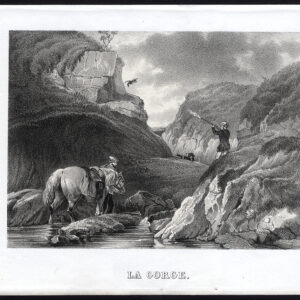 Antieke prent-JACHT-PAARD-HOND-GORGE-SHOOTING-Journal des Haras-1859