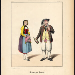 Antieke prent-ZWITSERLAND-KOSTUUM-KANTON BERN-Schneider-1844