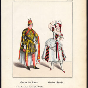 Antieke prent-THEATER-ACTEUR-ROBIN-KOSTUUM-HERINNERINGEN VAN DE DUIVEL-Schneider-1844