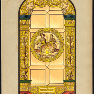 Antieke prent-GEBEKERD VENSTER-RENAISSANCE-KOLN-MUSEUM-PL 18-Kolb-Gatternicht-1884