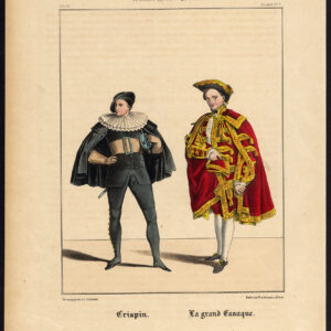 Antieke print-ACTEUR-THEATER-CRISPIN-LA GRANDE CASAQUE-COSTUME-Schneider-1844