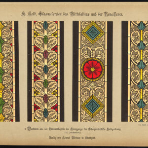 Antieke prent-GEBEKERD VENSTER-HEILIGENKREUZ-ABDIJ-P 23-Kolb-Gatternicht-1884