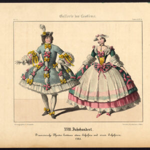 Antieke prent-THEATER-FRANKRIJK-HERDER-KOSTUUM-JURK-Schneider-1844