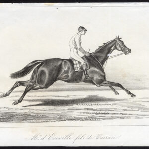 Antieke prent-RACEHORSE-THOROUGHBRED-JOCKEY-ECOVILLE-Journal des Haras-1845