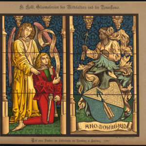 Antieke prent-GEBEKERDE RAAM-STIFTSKIRCHE NONNBERG-P 29-Kolb-Gatternicht-1884