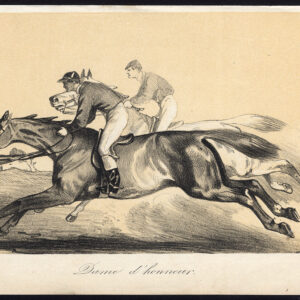 Antieke prent-RACEHORSE-DAME D'HONNEUR-JOCKEY-Journal des Haras-1857
