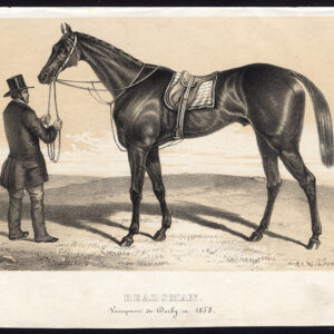 Antieke prent-VOLbloed RACEHORSE-BEADSMAN-DERBY-Journal des Haras-1858