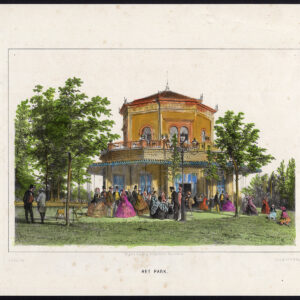 Antieke prent-HET PARK-SOCIAL GATHERING-OFFFICER'S CLUB-ROTTERDAM-Bos-Trap-1850