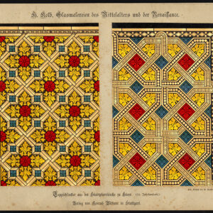 Antieke prent-GEBEKERD VENSTER-STEYR-STADTPFARRKIRCHE-PL 39-Kolb-Gatternicht-1884