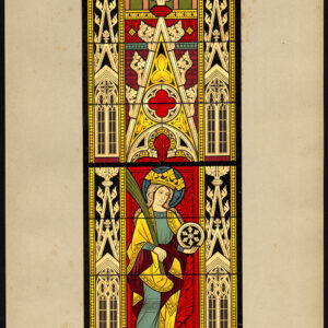 Antieke prent-GEBEKERD VENSTER-GRAZ-LEEHKIRCHE-KERK-PL 40-Kolb-Gatternicht-1884