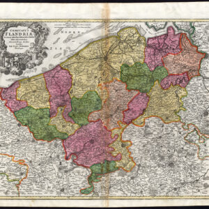 Antieke Kaart België Graaf Vlaanderen Vlaanderen Homann 1730