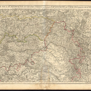 Antieke Kaart Frankrijk Champagne Chalons Soissons De L'Isle 1713