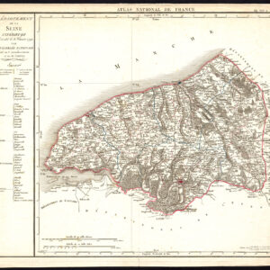 Antieke Kaart Frankrijk Normandië Delaval 1818