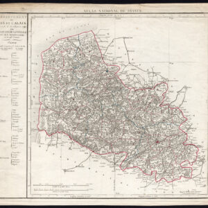 Antieke Kaart Frankrijk Pas De Calais Departement Arras Chanlaire Dhoudan 1818