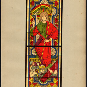 Antieke prent-GEBEKERD VENSTER-STADTPFARRKIRCHE-STEYR-PL 44-Kolb-Gatternicht-1884