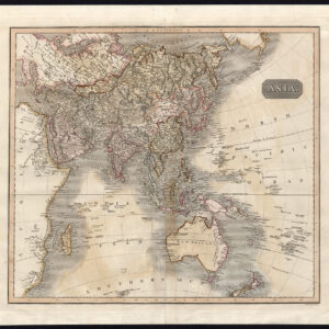 Antieke Kaart Azië Australië Oceanië Rusland China New Holland Thomson 1817