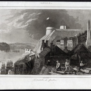 Antieke prent-CITADEL-QUEBEC-CANADA-VIEW-Lemaitre-1849