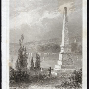 Antieke prent-WOLF EN MONTCALM-MONUMENT-QUEBEC-CANADA-Lemaitre-1849