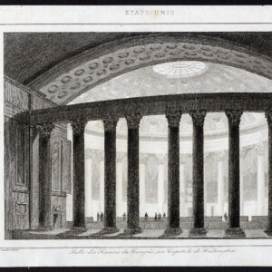 Antieke prent-HALL OF CONGRESS-WASHINGTON-CAPITOL-USA-Lemaitre-1849