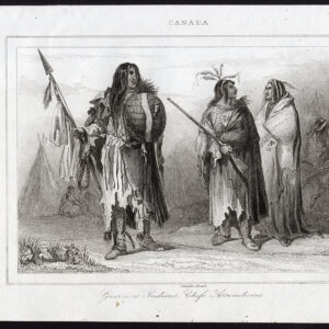 Antieke prent-ASSINIBOINE-SIOUX-HOHE-INDIANS-NAKOTA-CANADA-Lemaitre-1849