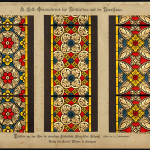 Antieke prent-GEBEKERD VENSTER-KONIGSFELDEN-KERK-PL 57-Kolb-Gatternicht-1884