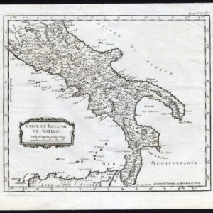 Antieke Kaart Italië Sicilië Koninkrijk Napels Bellin 1760