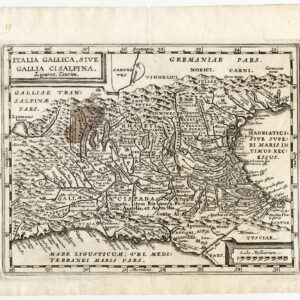 Antieke Kaart Noord-Italië Gallia Cisalpina Cluver 1650