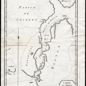 Antieke Kaart Buton Eiland Indonesië Bouton Bougainville Pretot 1787