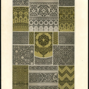Antieke prent-DESIGN-ORNAMENT-PERZIË-IRAN-XXI-Racinet-ca. 1870