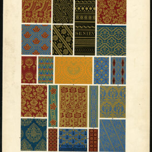 Antieke prent-DESIGN-ORNAMENT-MIDDLE LEEFTIJDEN-Middeleeuws-XLVII-Racinet-ca. 1870