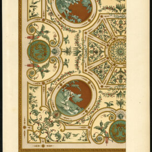 Antieke prent-DESIGN-PLAFOND-18E EEUW-Racinet-ca. 1870