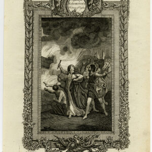 Antieke prent-ENGELAND-ICENI-BOADICEA-LONDEN-BURNING-ROMANS-hard-Myer-1784