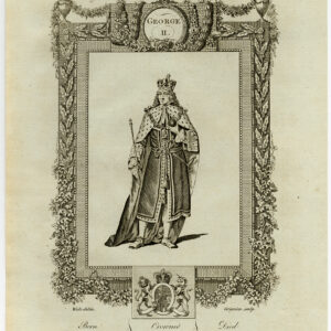 Antieke prent-ENGELAND-KONING GEORGE II-PORTRET-Wale-Grignion-1784