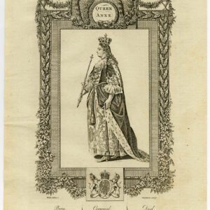 Antieke prent-ENGELAND-KONINGIN ANNE-PORTRET-Wale-Grignion-1784