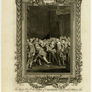 Antieke prent-ENGELAND-GRAAF VAN CHATHAM-HOUSE-PEERS-DEATH-Metz-Taylor-1784