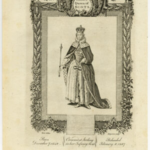 Antieke prent-ENGELAND-MARY-KONINGIN VAN SCHOT-STUART-PORTRET-Wale-Grignion-1784