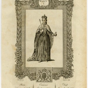 Antieke prent-ENGELAND-KONINGIN MARY I-PORTRET-Wale-Grignion-1784