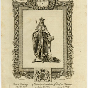 Antieke prent-ENGELAND-KONING GEORGE I-PORTRET-Wale-Grignion-1784