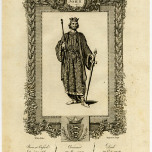 Antieke prent-ENGELAND-KONING JOHN-PORTRET-Wale-Grignion-1784