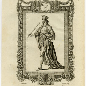 Antieke prent-ENGELAND-KONING HENRY IV-PORTRET-Wale-Grignion-1784