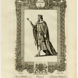 Antieke prent-ENGELAND-KONING EDWARD III-PORTRET-Wale-Grignion-1784
