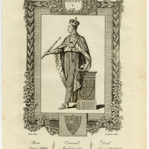 Antieke prent-ENGELAND-KONING HENRY V-PORTRET-Wale-Grignion-1784